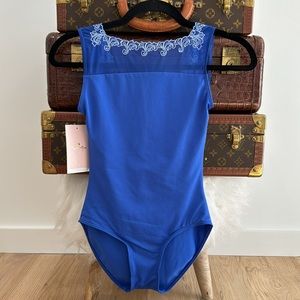 Ballet Rosa, Small, embroidered dance mesh tank leotard, NWT, MSRP $74.00